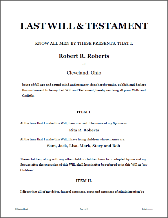 Download Last Will And Testament